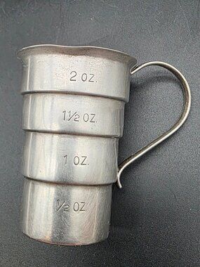 Vintage Napier Rare Sterling Silver 925 Graduated Jigger 2 oz Stepped Cup Drink